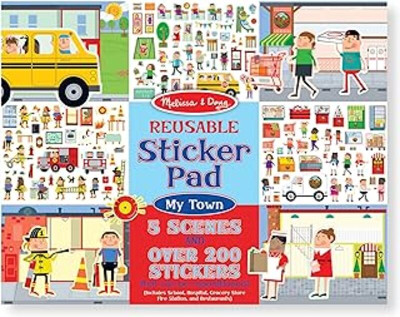 Reusable Sticker Pad My Town -Paperback